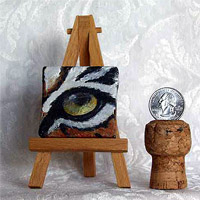 Miniature Animal Eye Painting by Professional Artist DJ Geribo, cofounder of Eye Help Animals, LLC