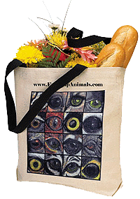 Wildlife Eyes Canvas Tote Bags at EyeHelpAnimals.com